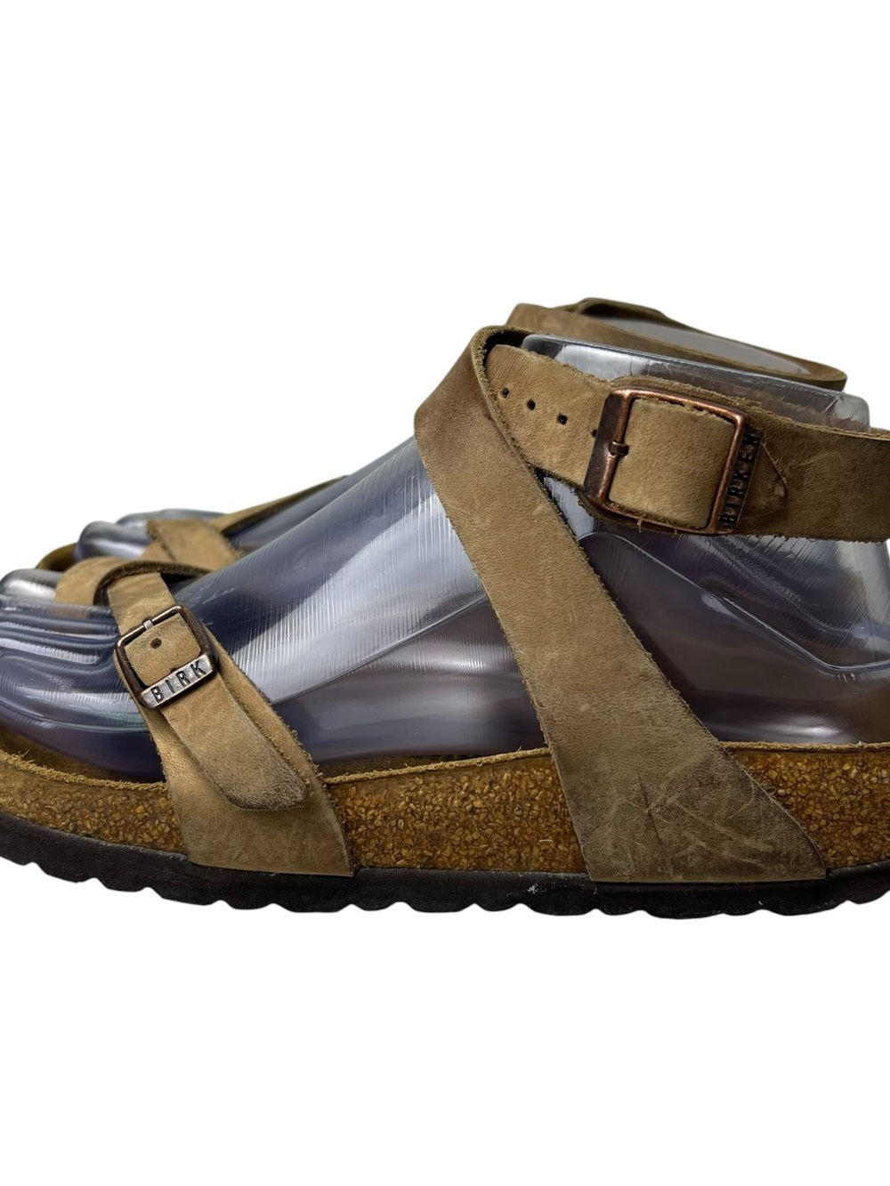 Birkenstock Yara Strappy Size 36 (5-5.5) Brown Suede Ankle Strap Leather Sandals - Picture 5 of 15